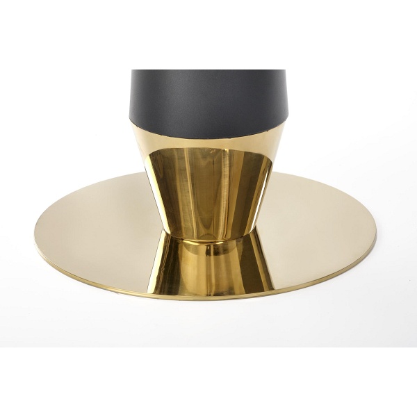 Stół MOLINA okrągły, czarny marmur / czarny / złoty - Halmar