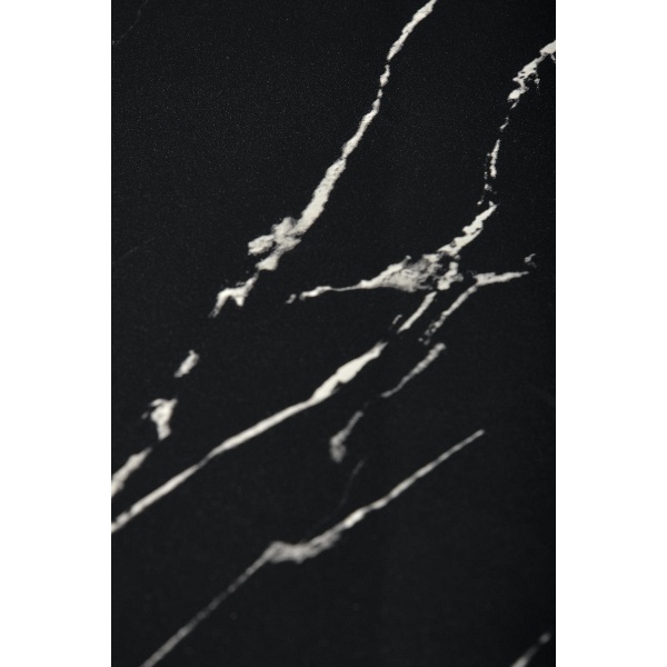 Stół MOLINA okrągły, czarny marmur / czarny / złoty - Halmar