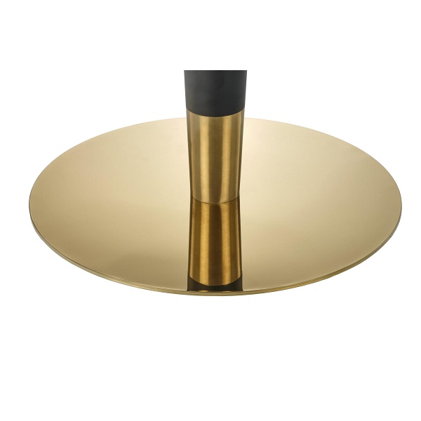 Stół MORATA okrągły, biały marmur / czarny / złoty - Halmar