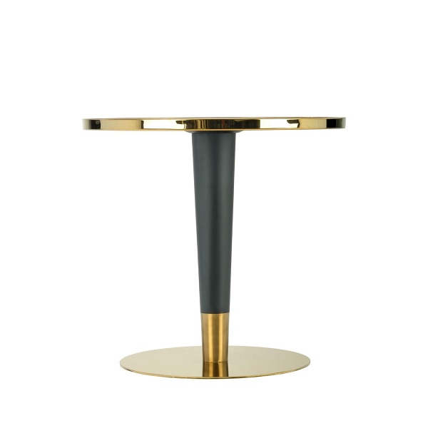 Stół MORATA okrągły, biały marmur / czarny / złoty - Halmar