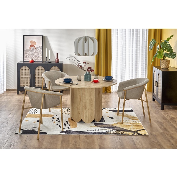 Stół HUGO okrągły, dąb naturalny - Halmar