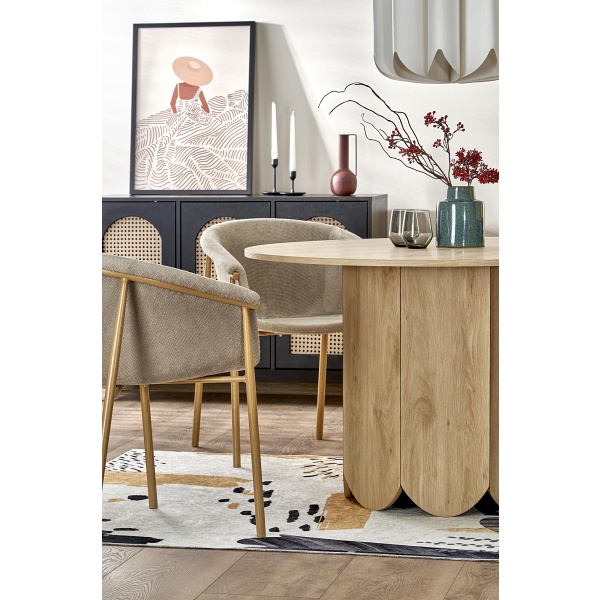 Stół HUGO okrągły, dąb naturalny - Halmar