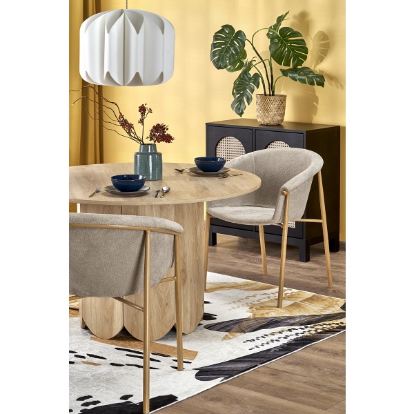 Stół HUGO okrągły, dąb naturalny - Halmar