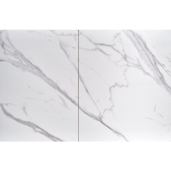 Stół OSMAN rozkładany, biały marmur / czarny - Halmar