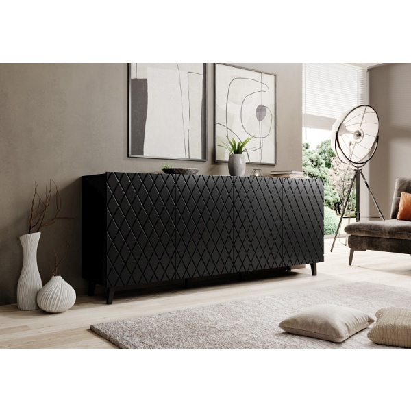Komoda ASTI czarny mat/ czarny mat - Halmar