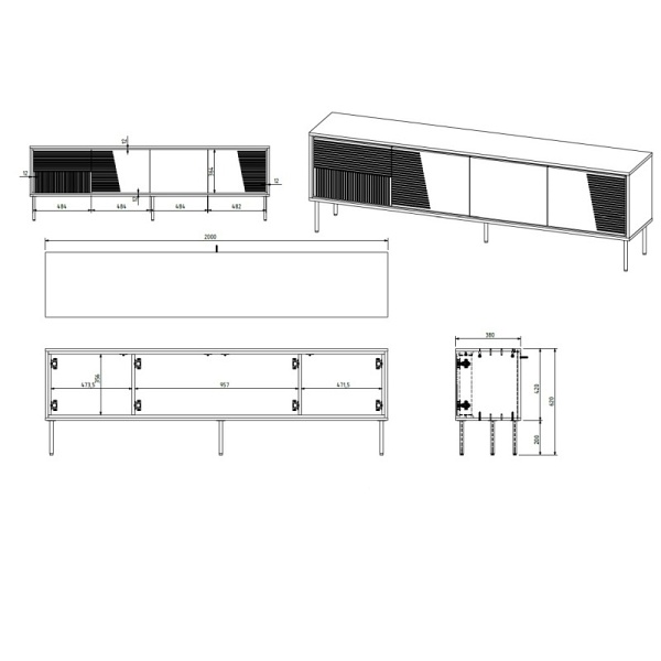 Rtv ABI szafka biały mat/ biały mat - Halmar