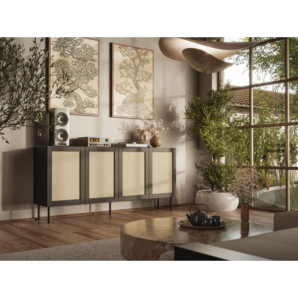 Komoda JUTA 200 czarny mat - Halmar