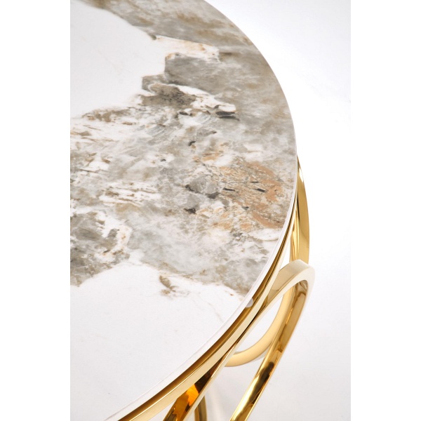 Ława VENUS 2 , biały marmur / złoty - Halmar