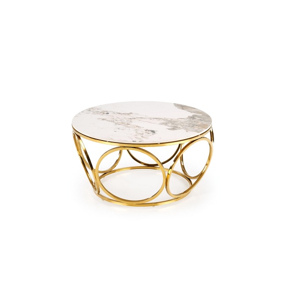 Ława VENUS 2 , biały marmur / złoty - Halmar