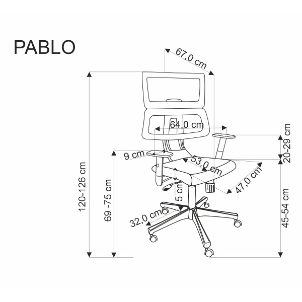 Fotel PABLO gabinetowy popielaty / czarny - Halmar