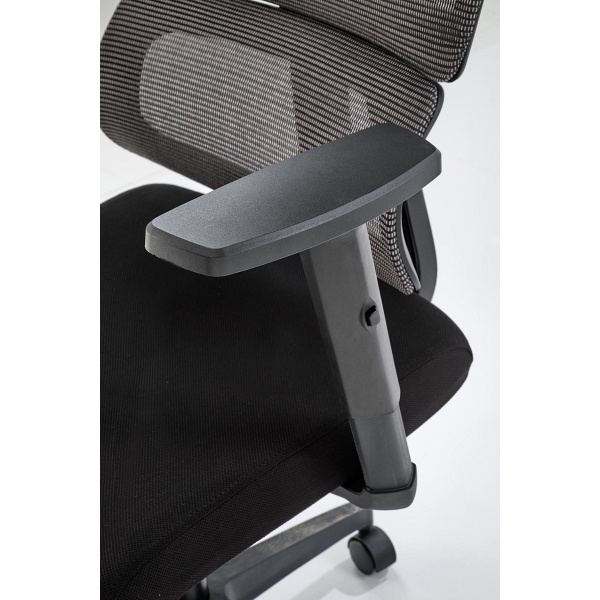 Fotel PABLO gabinetowy popielaty / czarny - Halmar