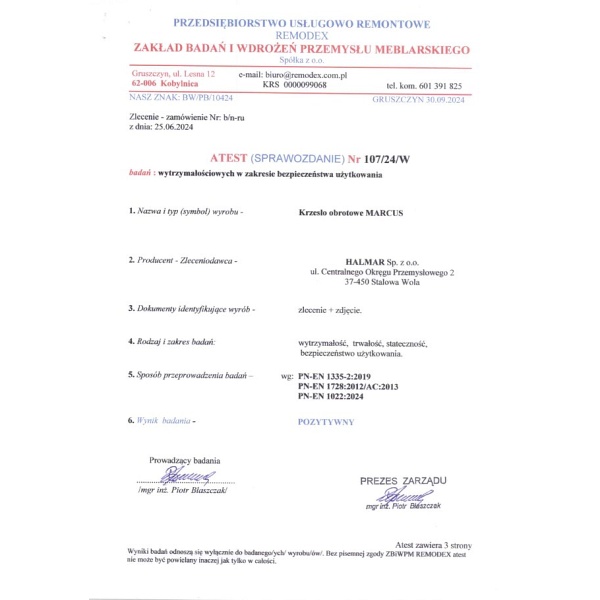 Fotel MARCUS gabinetowy czarny - Halmar