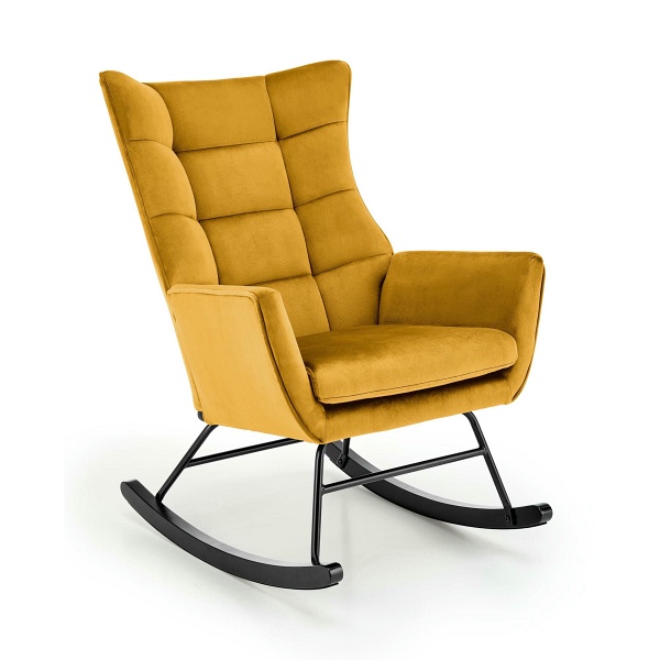 Fotel BAZALTO bujany musztardowy - Halmar