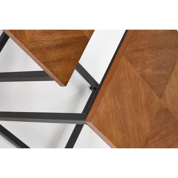 ELZA zestaw 2 ław, orzechowy / czarny - Halmar