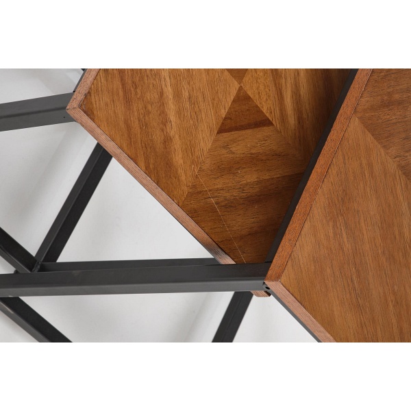 ELZA zestaw 2 ław, orzechowy / czarny - Halmar