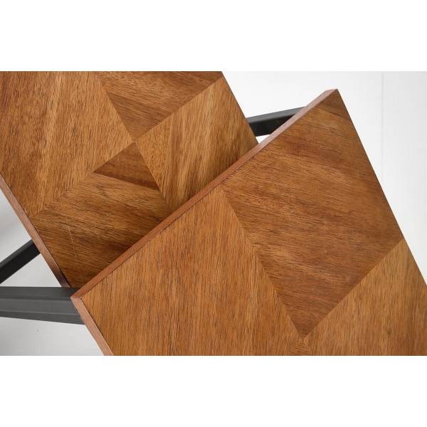 ELZA zestaw 2 ław, orzechowy / czarny - Halmar