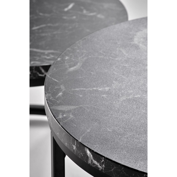 OREO zestaw dwóch ław czarny marmur / czarny - Halmar