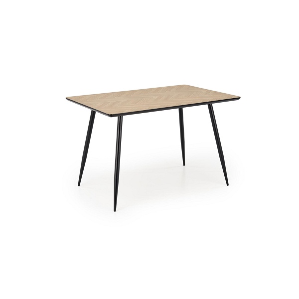 Stół BERTO blat - naturalny, noga - czarny - Halmar