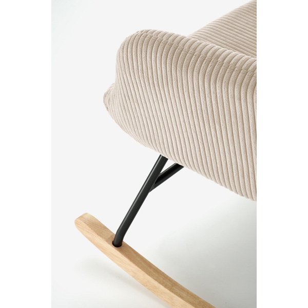 Fotel BELMIRO wypoczynkowy z funkcją kołyski, kremowy - Halmar