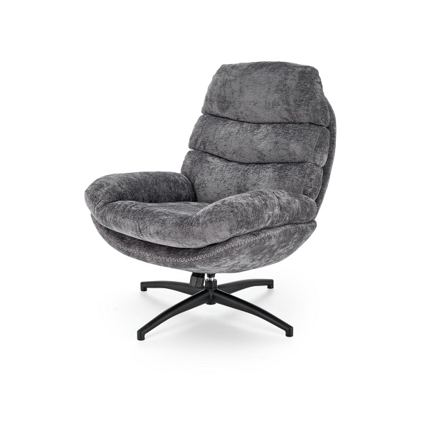 Fotel DARIO wypoczynkowy z podnóżkiem oraz z funkcją kołyski, popielaty - Halmar