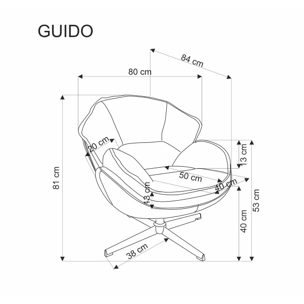Fotel GUIDO wypoczynkowy beżowy - Halmar