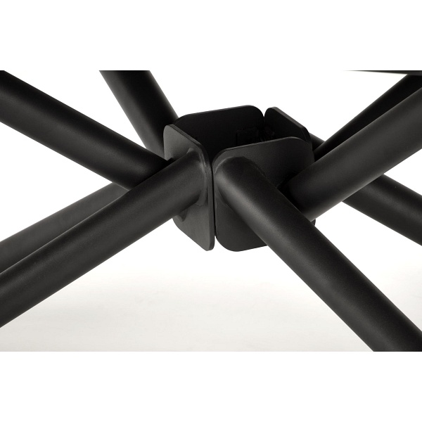 Stół VITORINO rozkładany, blat - czarny marmur, nogi - czarny - Halmar