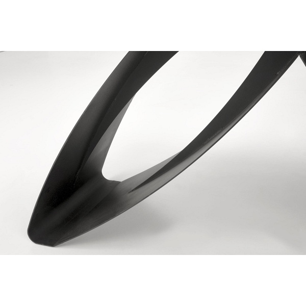 Stół HILARIO rozkładany, blat - czarny marmur, nogi - czarny - Halmar