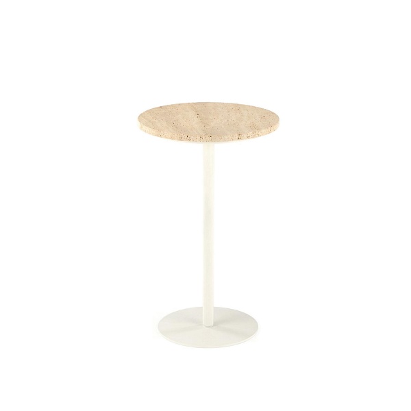 Ława TRAVERSO , trawertyn / biały - Halmar