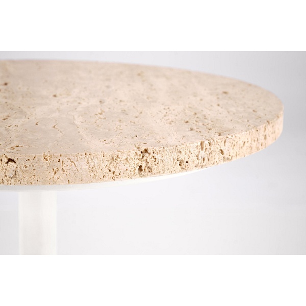 Ława TRAVERSO , trawertyn / biały - Halmar