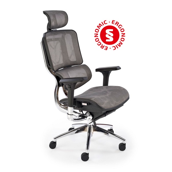 Fotel ETHAN gabinetowy popielaty - Halmar