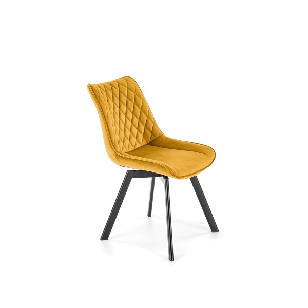 Krzesło K520 nogi - czarne, siedzisko - musztardowy - Halmar