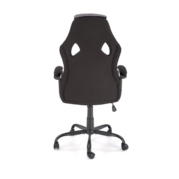 Fotel JENSEN gabinetowy, czarny - popielaty - czerwony - Halmar