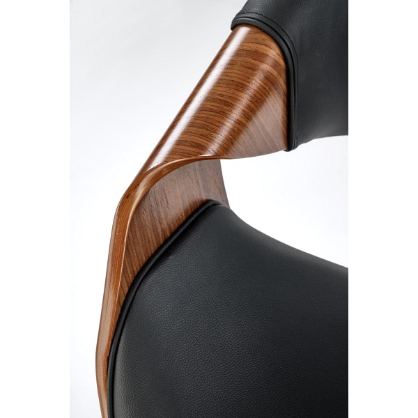 Fotel BILBO gabinetowy czarny / orzechowy - Halmar