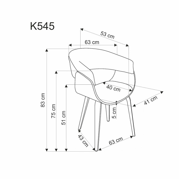 Krzesło K545 popielaty / orzechowy - Halmar