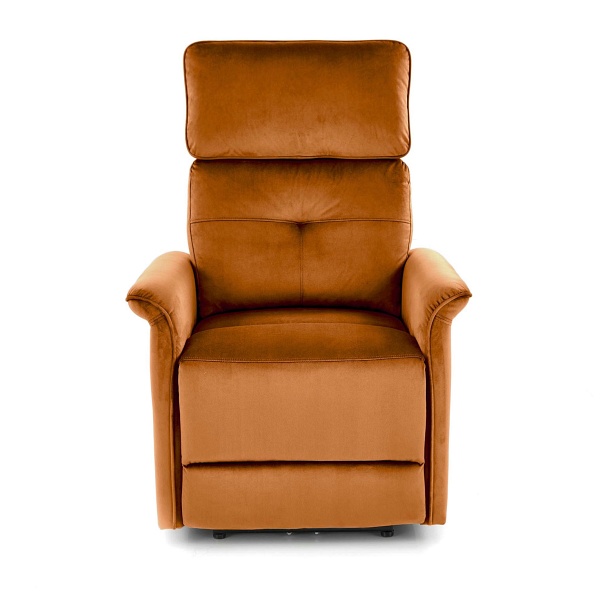 Fotel SEMIR z funkcja elektrycznego rozkładania / gniazdo USB, cynamonowy - Halmar