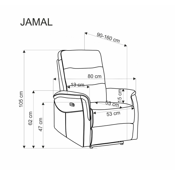 Fotel JAMAL wypoczynkowy beżowy - Halmar