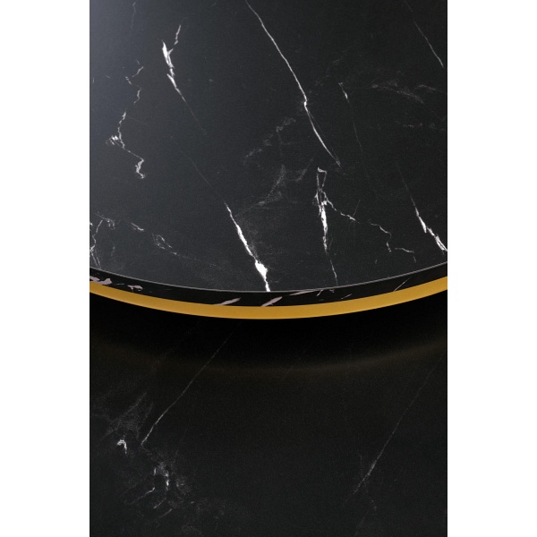 PAOLA zestaw 2 ław, czarny marmur / złoty - Halmar