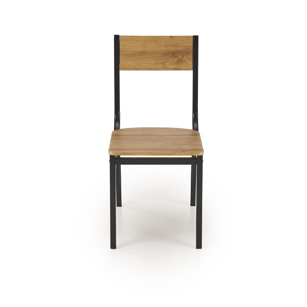 Stół MILTON zestaw + 4 krzesła, naturalny / czarny - Halmar