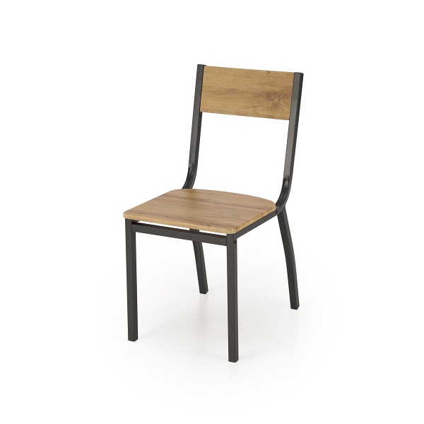 Stół MILTON zestaw + 4 krzesła, naturalny / czarny - Halmar