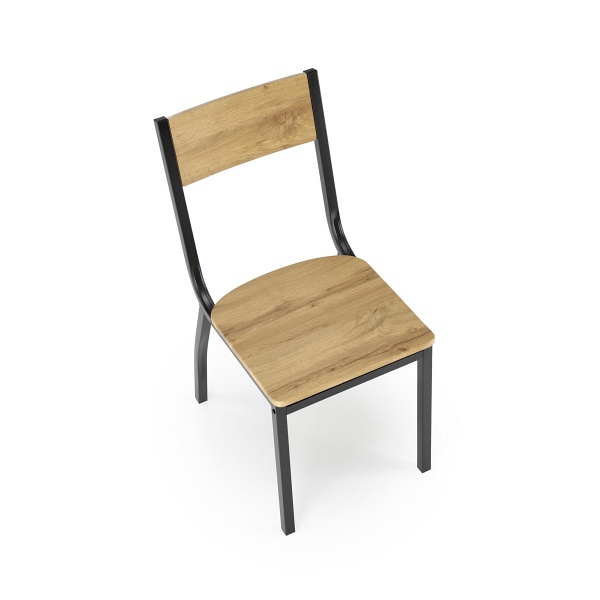 Stół MILTON zestaw + 4 krzesła, naturalny / czarny - Halmar