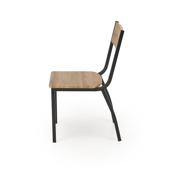 Stół MILTON zestaw + 4 krzesła, naturalny / czarny - Halmar