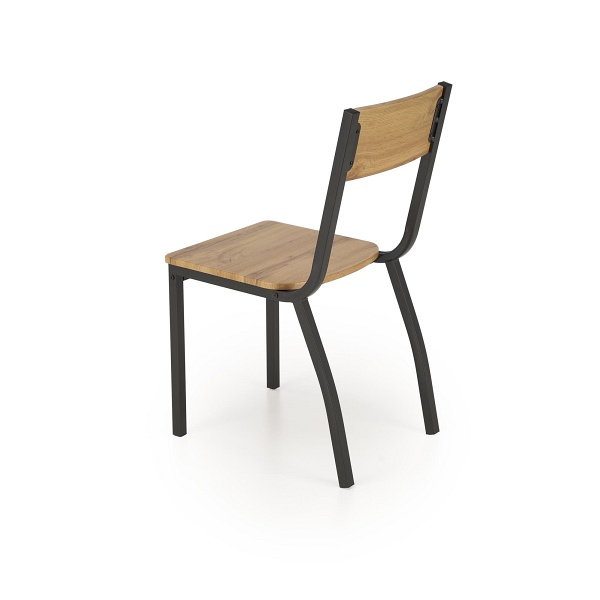 Stół MILTON zestaw + 4 krzesła, naturalny / czarny - Halmar