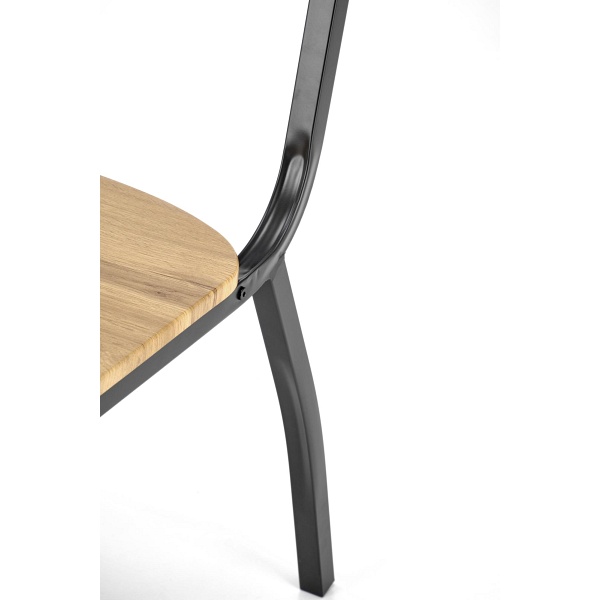 Stół MILTON zestaw + 4 krzesła, naturalny / czarny - Halmar