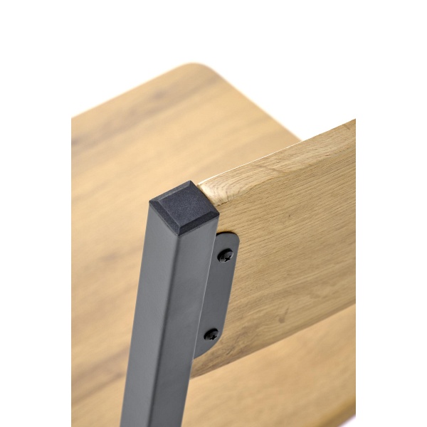 Stół MILTON zestaw + 4 krzesła, naturalny / czarny - Halmar