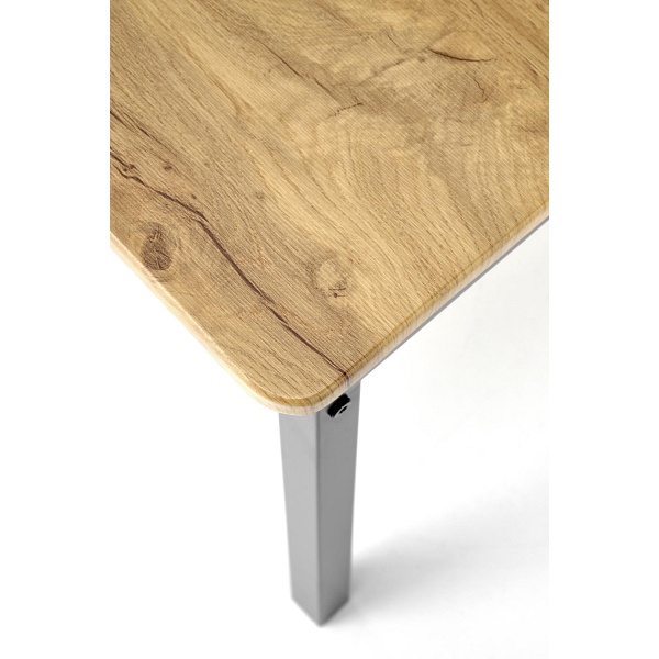 Stół MILTON zestaw + 4 krzesła, naturalny / czarny - Halmar