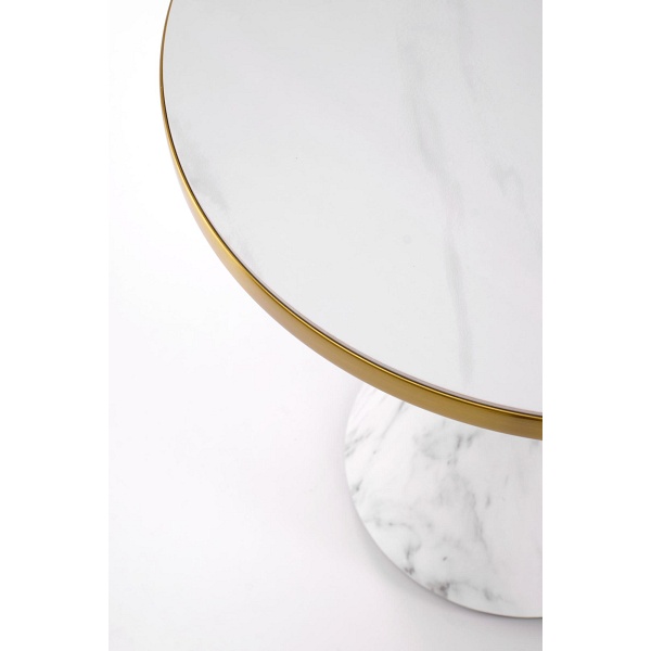 Ława TALBI biały marmur / biały / złoty - Halmar