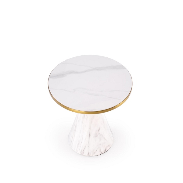 Ława TALBI biały marmur / biały / złoty - Halmar