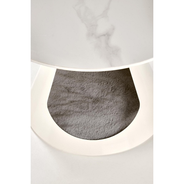 OSARIO zestaw 2 ław biały marmur / biały - Halmar