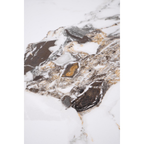 Ława ROSA biały marmur / popielaty marmur / złoty - Halmar