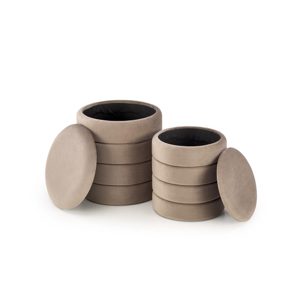 PACHO zestaw 2 puf, beżowy - Halmar